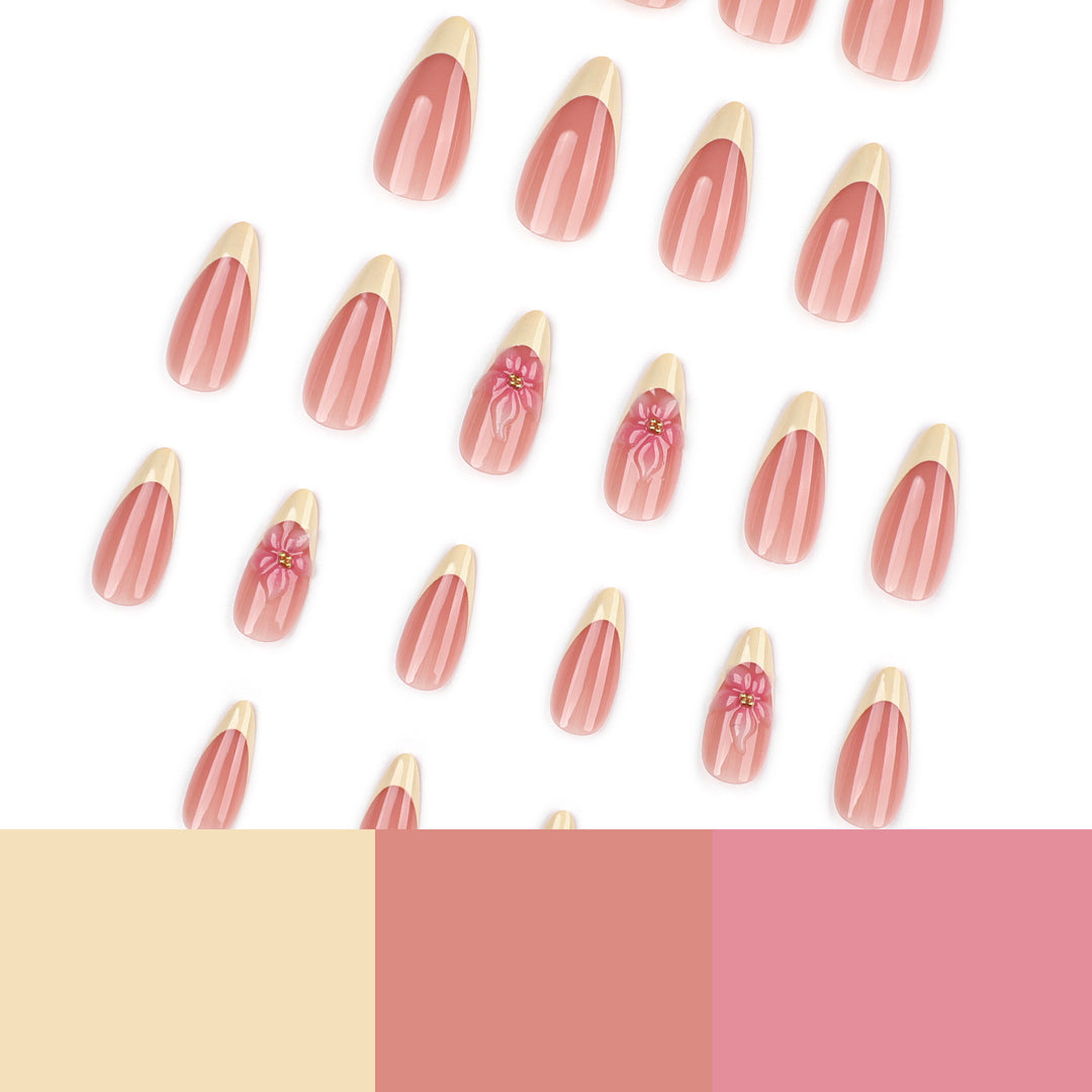 Artful stiletto nails with elegant flower accent Kalsten