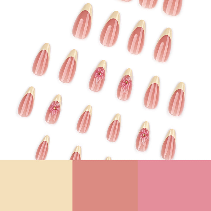 Artful stiletto nails with elegant flower accent Kalsten