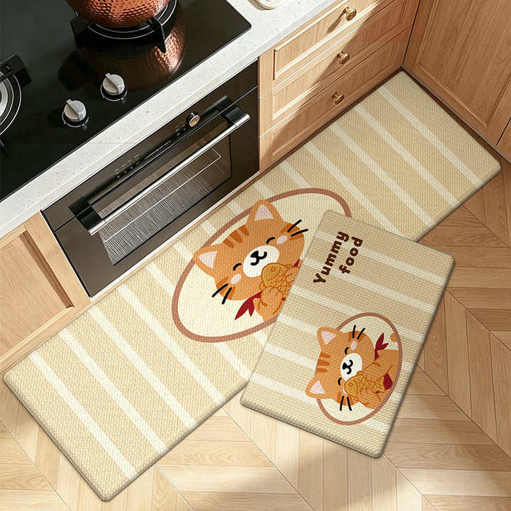 Playful Animal Themed Kitchen Comfort Mat