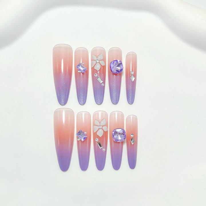 Creative Nail Art Set with Glitter and Flower Design Kalsten