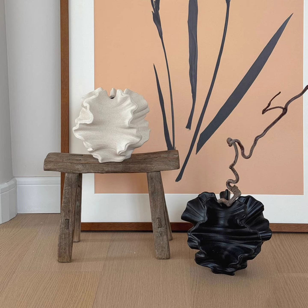 Shell-Inspired Decorative Ceramic Vase