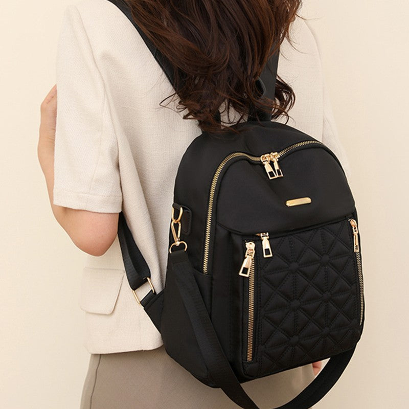 Stylish Quilted Nylon Backpack Kalsten