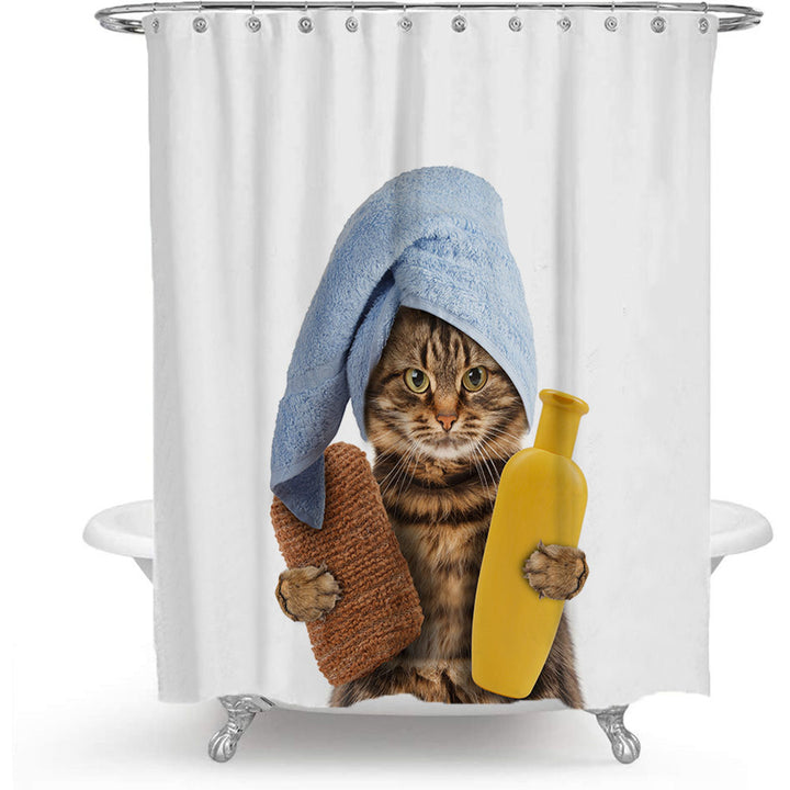 Artistic Dog Illustration Shower Curtain Kalsten