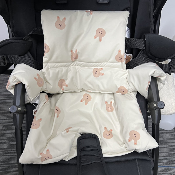 Padded Gingham High Chair Cushion Set with Teddy Appliqué