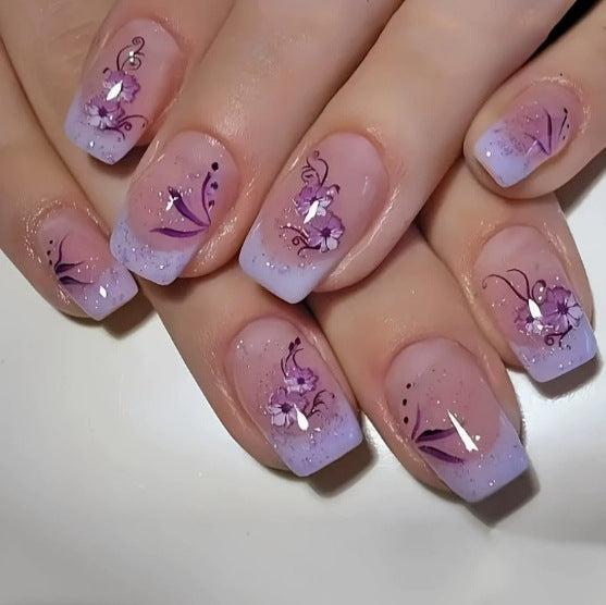 Elegant Floral Design Acrylic Nail Art Enhancements Kalsten