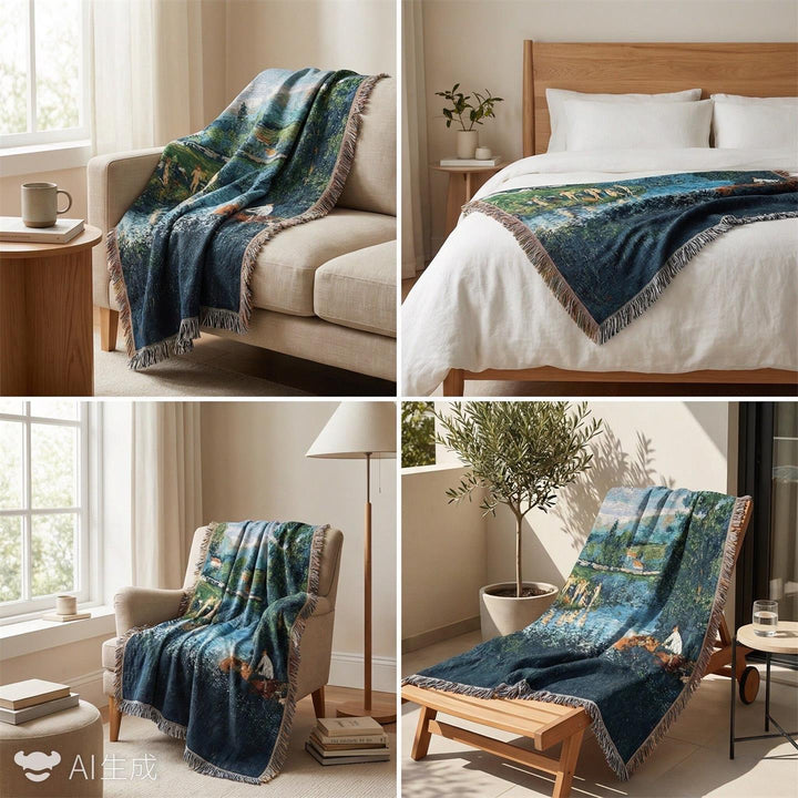 Artistic Landscape Throw Blanket