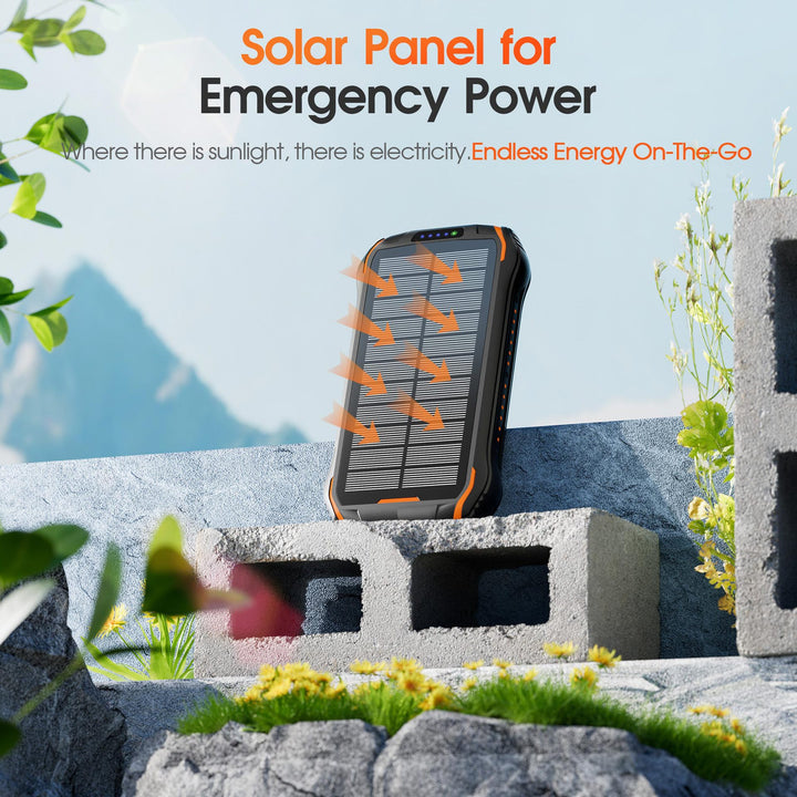Portable solar power bank with multifunctional charging ports and robust housing Kalsten