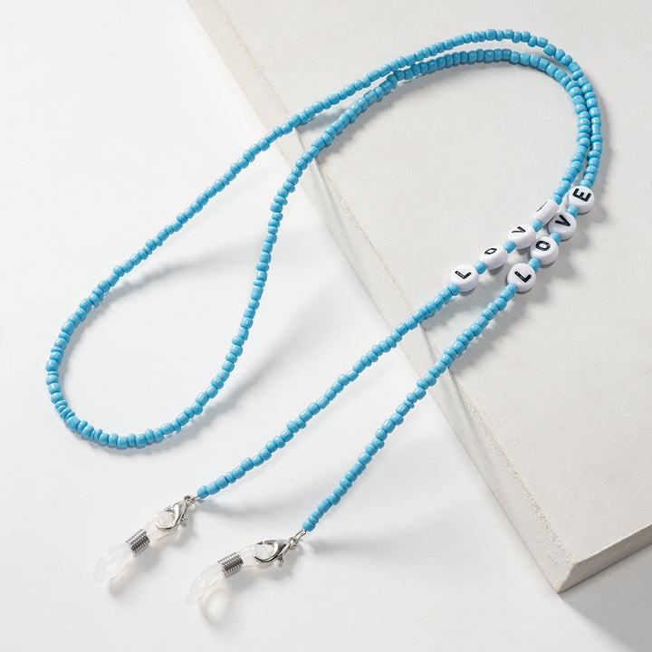 Love-themed Beaded Eyewear Chain Kalsten