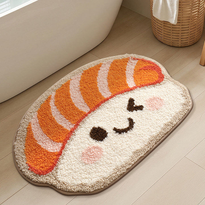 Sushi-Shaped Plush Bath Mat Kalsten