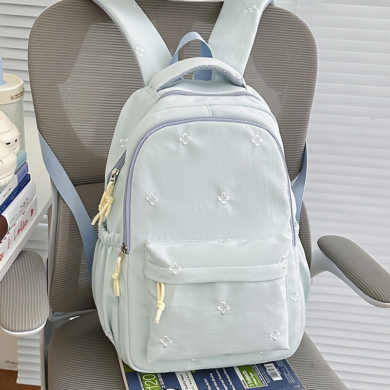 Embroidered Floral Patterned School Backpack Kalsten