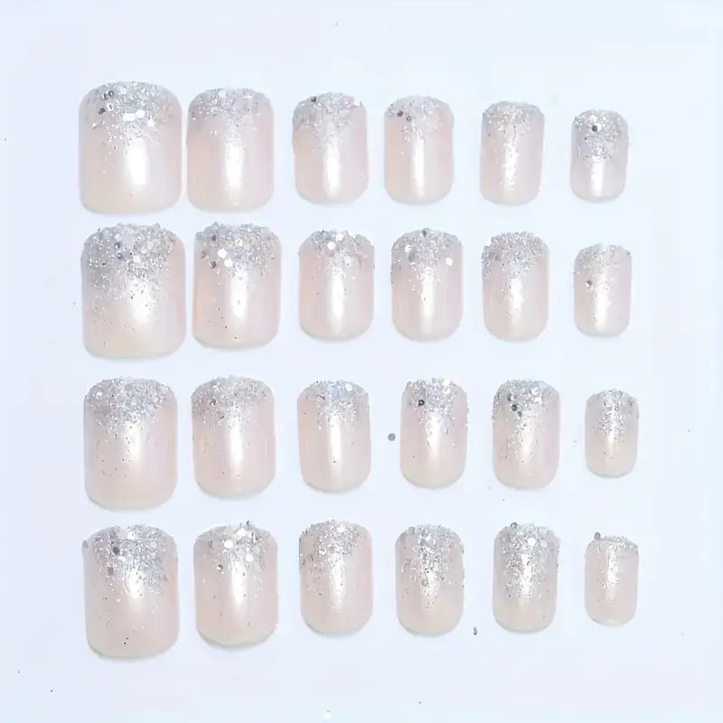 Glamorous Sparkling Square Press-On Nails Kalsten