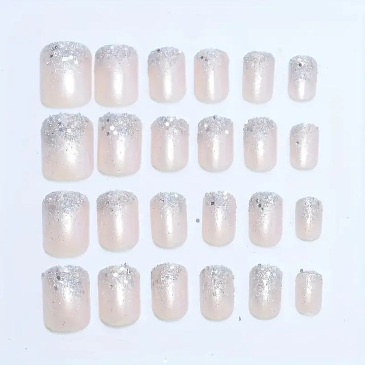 Glamorous Sparkling Square Press-On Nails Kalsten