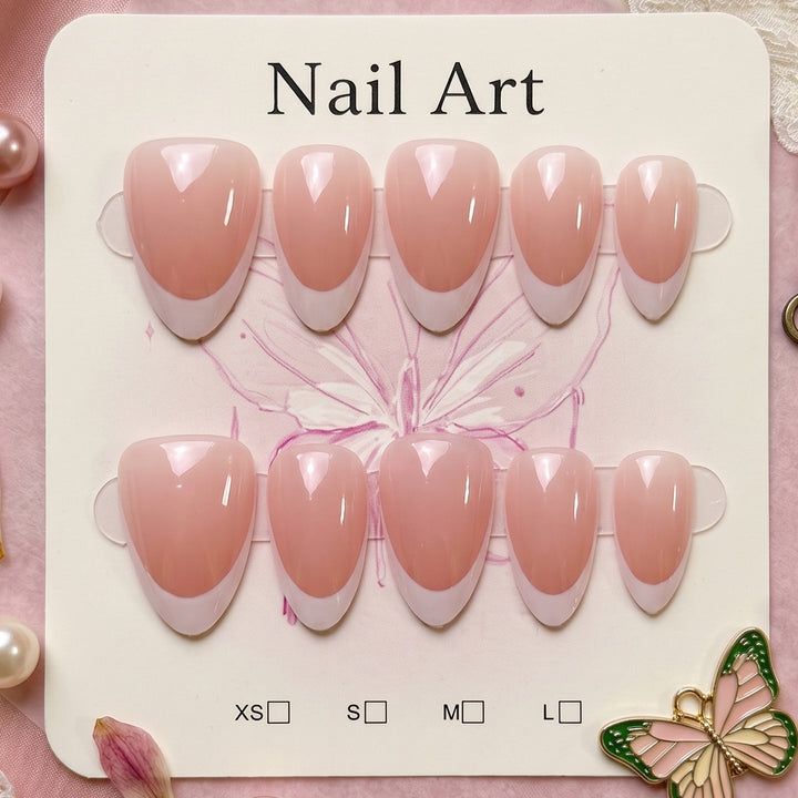 Premium French Tip Press-On Nail Set