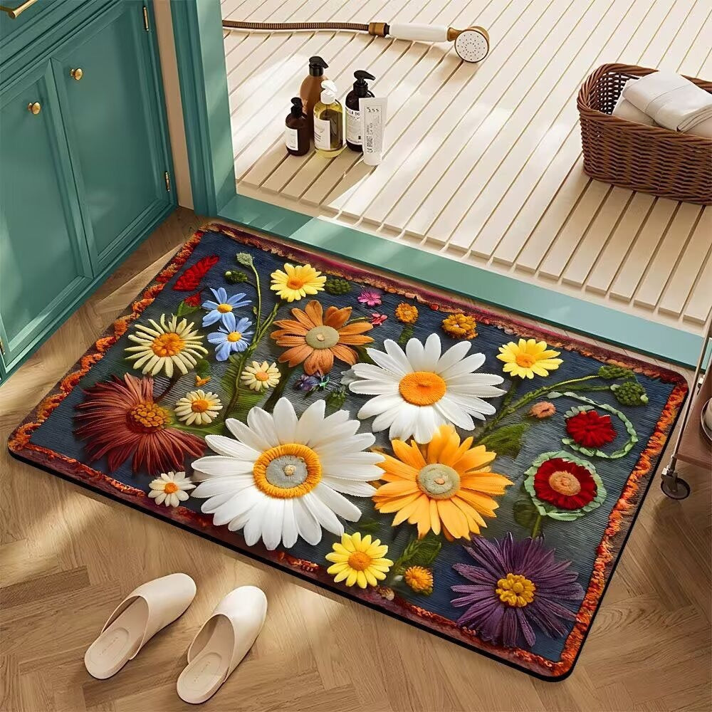 Floral Patterned Bath Mat Kalsten
