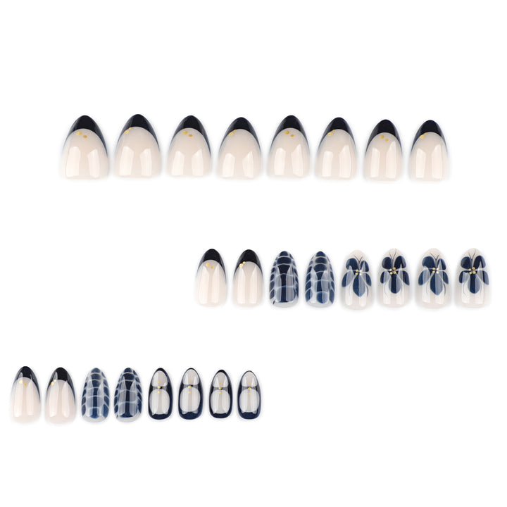 Artful nail art in elegant stiletto design with floral accents Kalsten