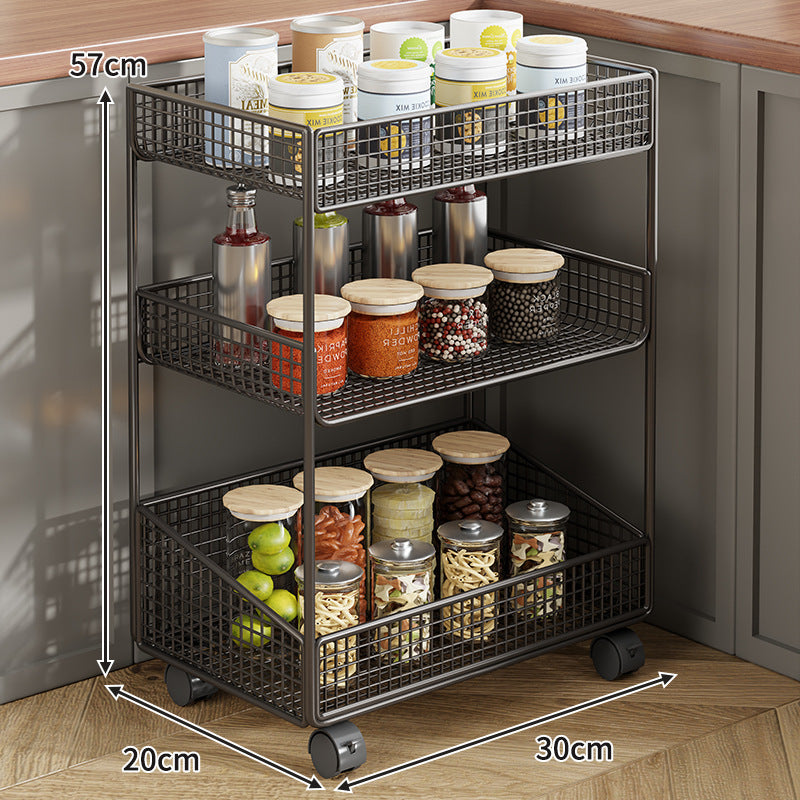 Compact Three-Tier Wire-Mesh Countertop Canister & Spice Organizer
