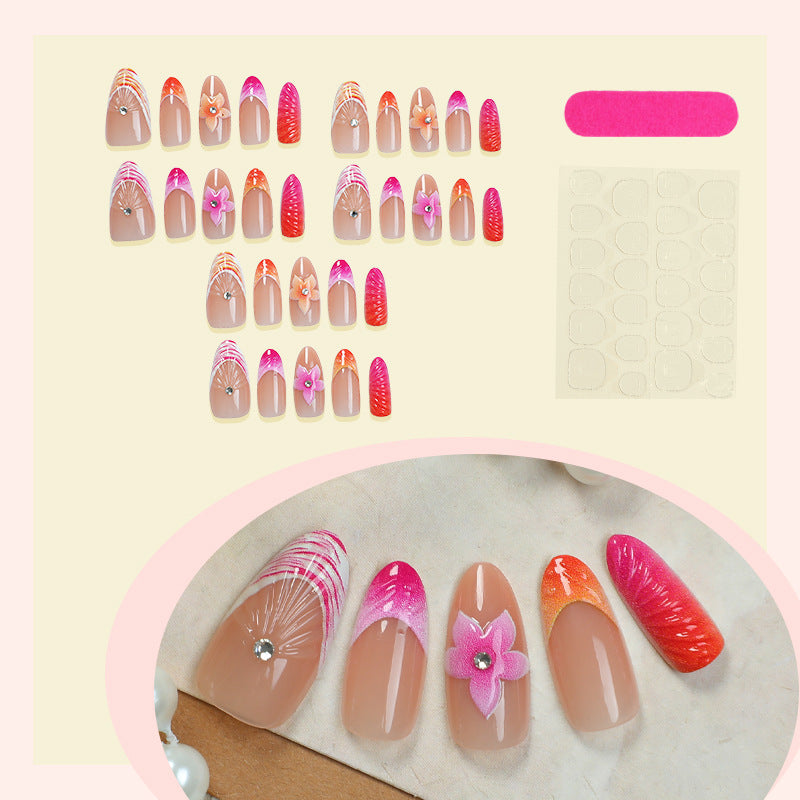 Floral Embellished Press-On Nail Set Kalsten 1788495993