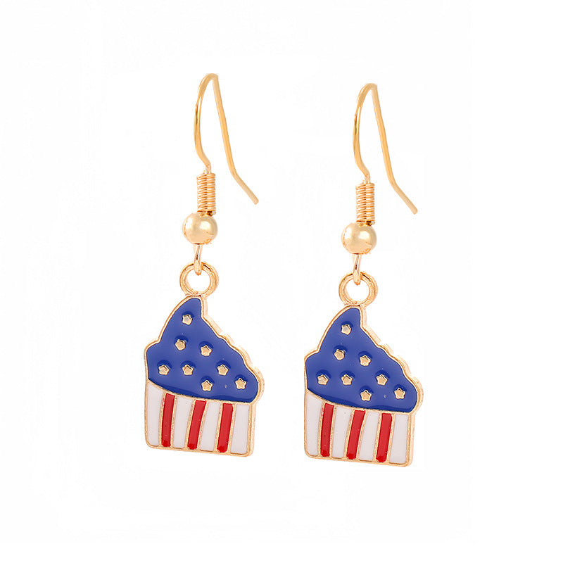 Women's nan patriotic horseshoe enamel dangle earrings with star-accented design and fishhook findings Kalsten