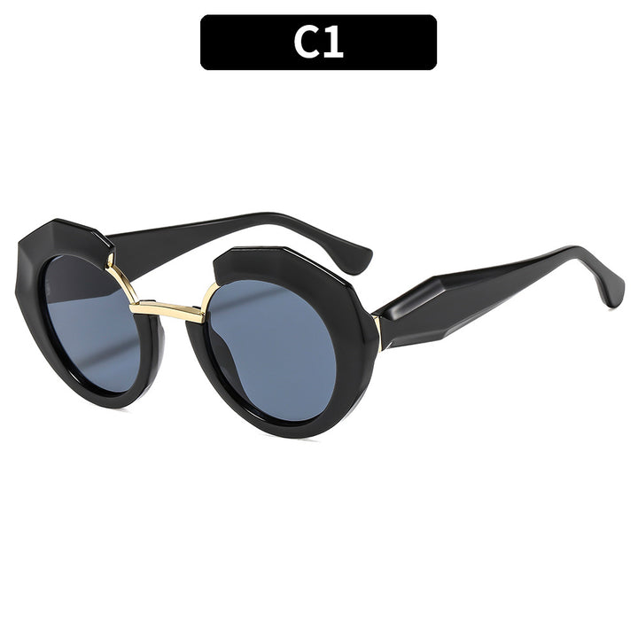Geometric Hexagonal Frame Sunglasses