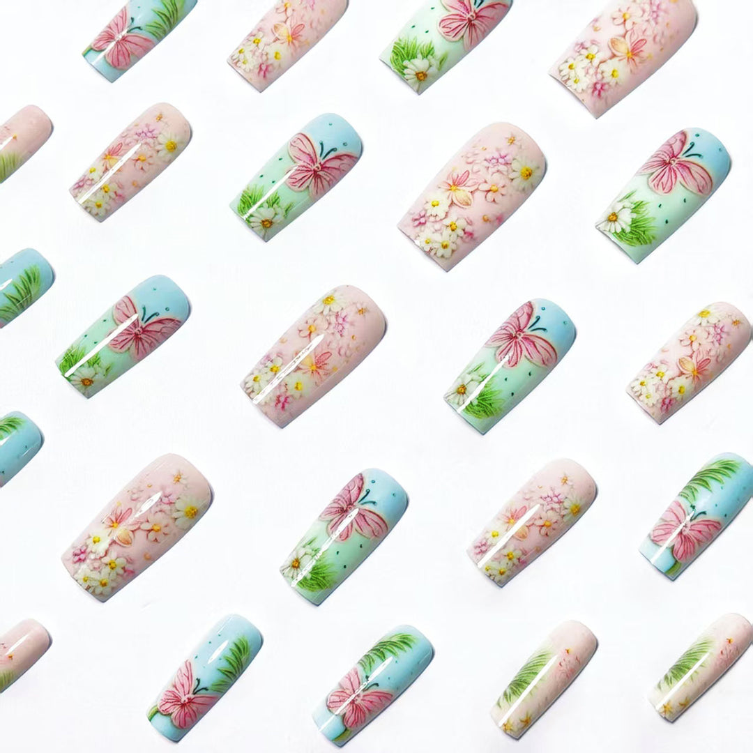 Creative Flower and Butterfly Art Nails Kalsten