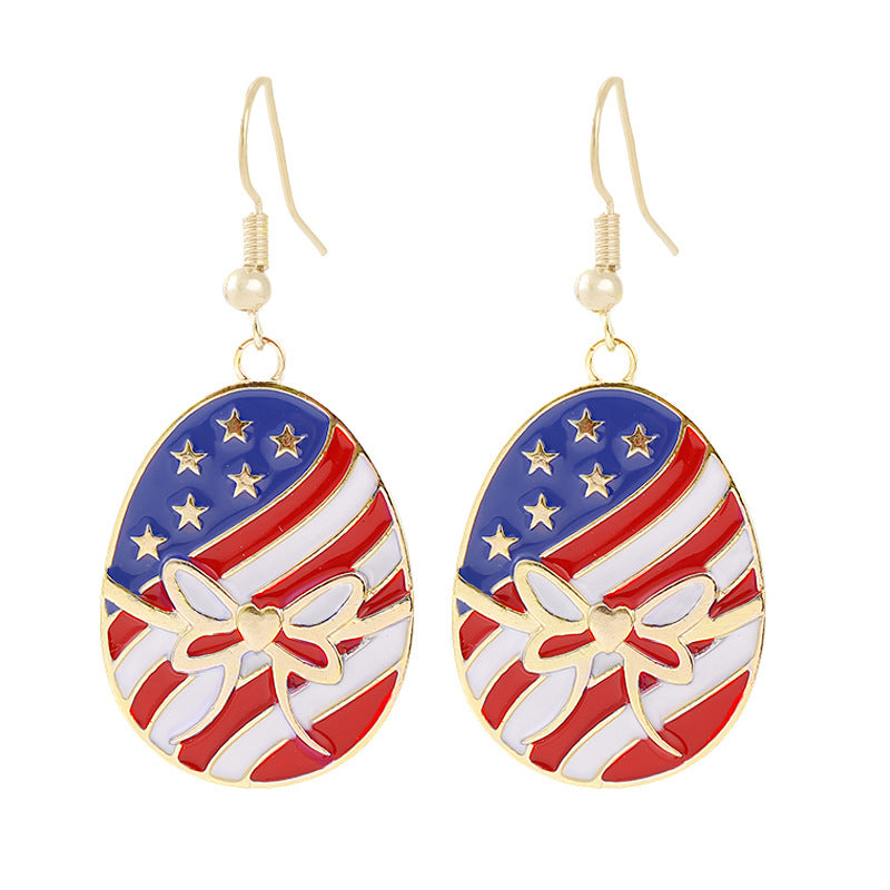 Women nan enamel horseshoe earrings with star motif and fishhook closure Kalsten