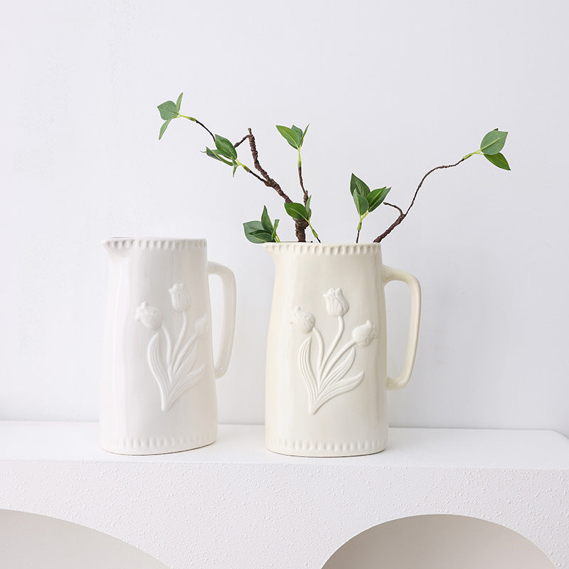 Elegant Decorated Ceramic Pitcher
