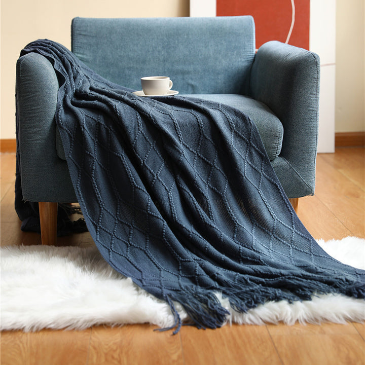 Luxurious Woven Textured Throw Blanket Kalsten