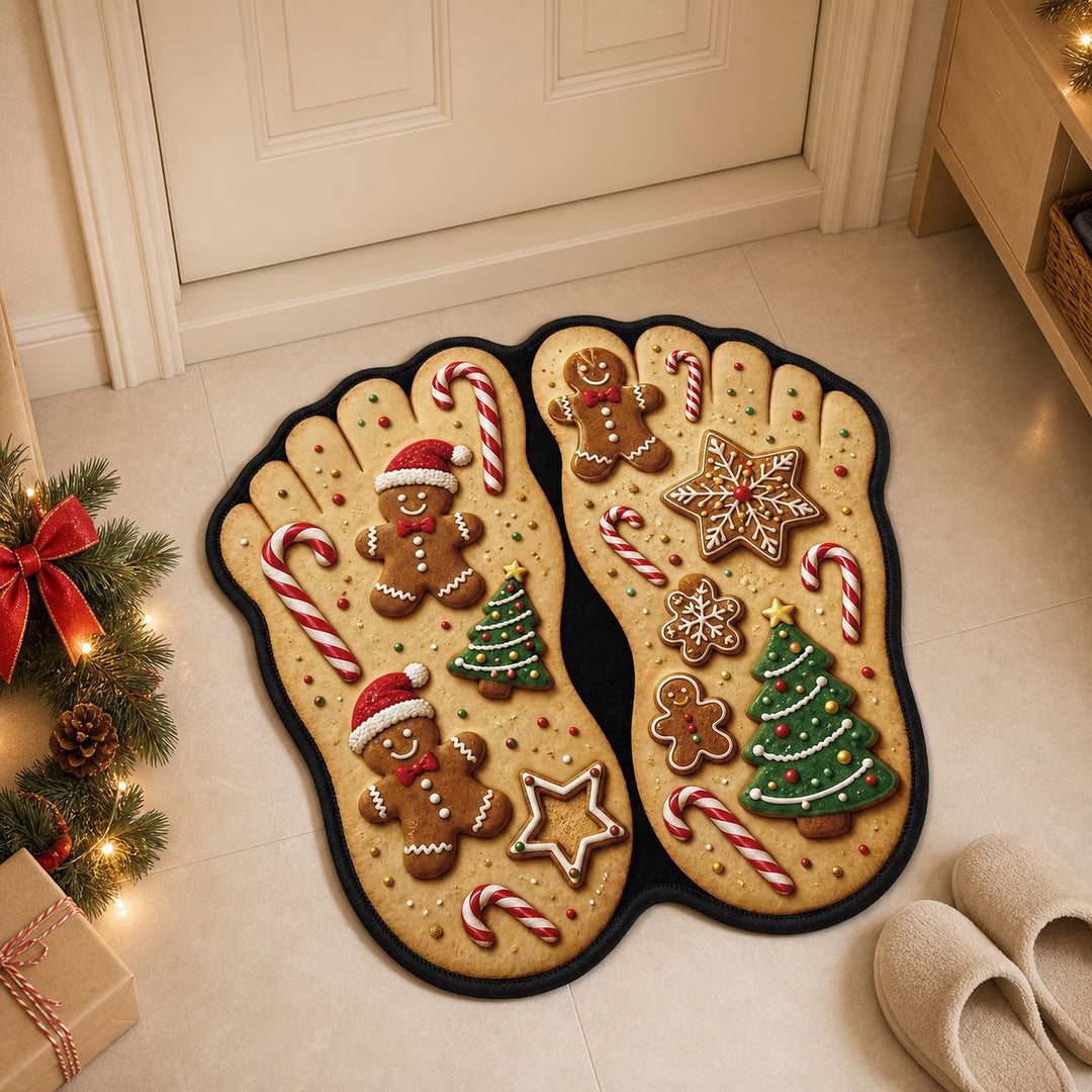 Gingerbread-Themed Decorative Bath Mat