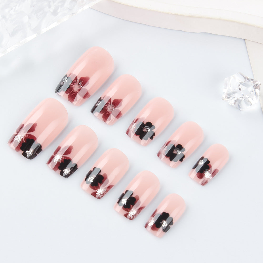 Elegant Floral Acrylic Press-On Nails Kalsten