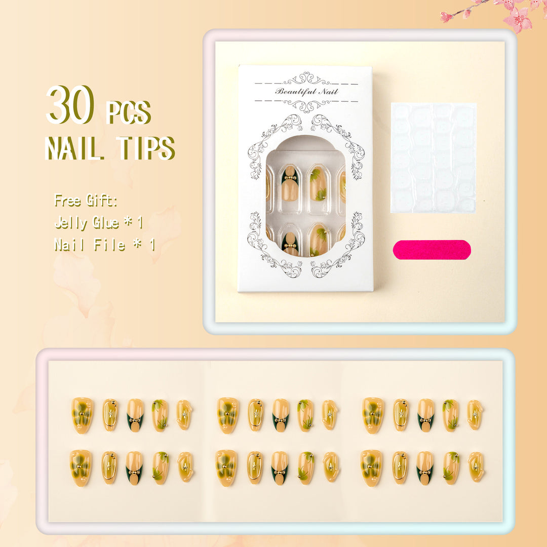 Artificial nail set with filigree floral accents Kalsten