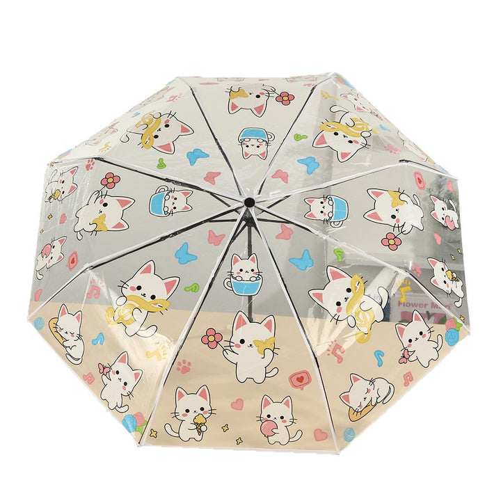 Women's transparent zipper pouch with cute cat designs Kalsten