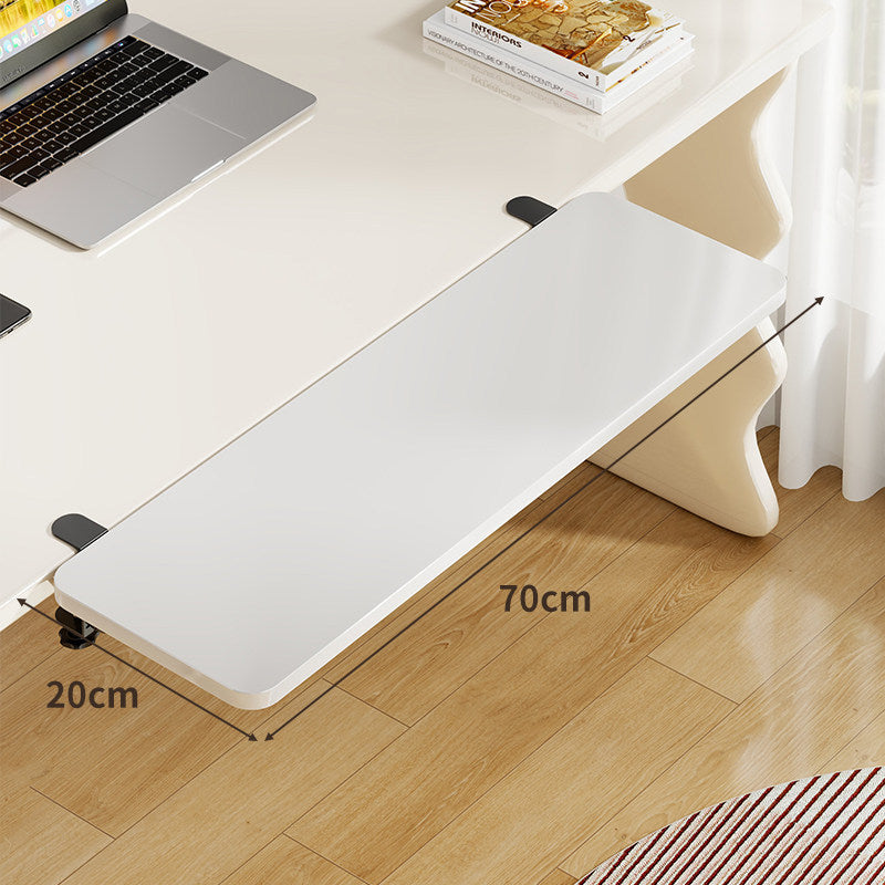 Under-Desk Bamboo Slide-Out Work Surface Clamp-Mounted Keyboard & Mouse Platform