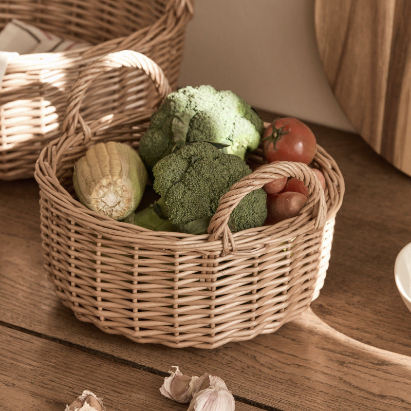 Beef Handcrafted Basket with Handle Kalsten