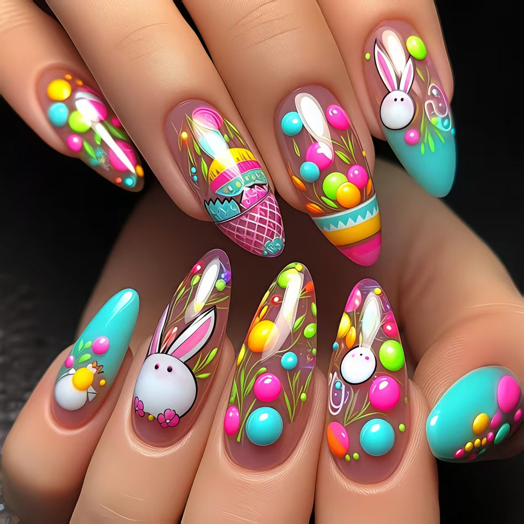 Artificial nails with cheerful Easter design Kalsten