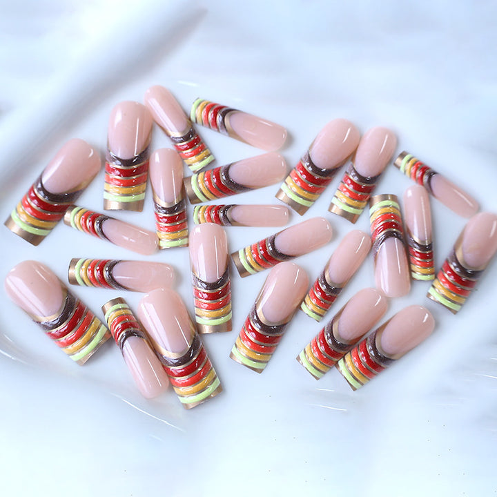 Artistic French Tip Nail Set Kalsten
