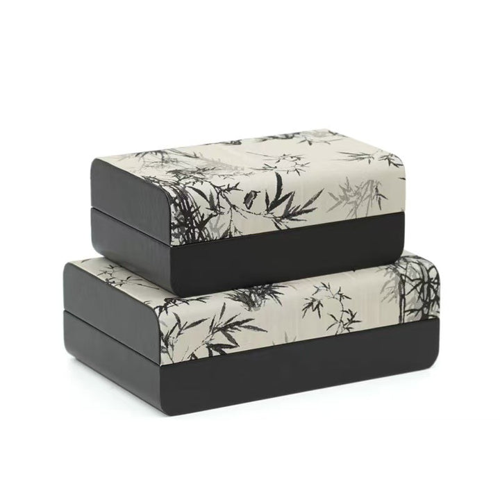 Decorative Storage Boxes with Woven Accents