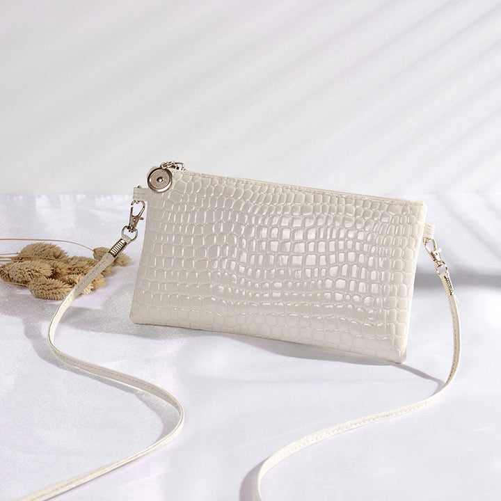 Crocodile Patterned Crossbody Clutch