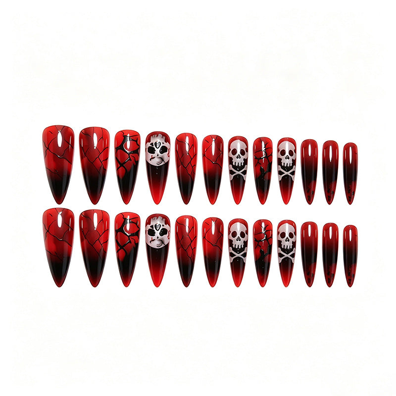 Creative Halloween Nail Art with Spider Web and Skull Designs Kalsten