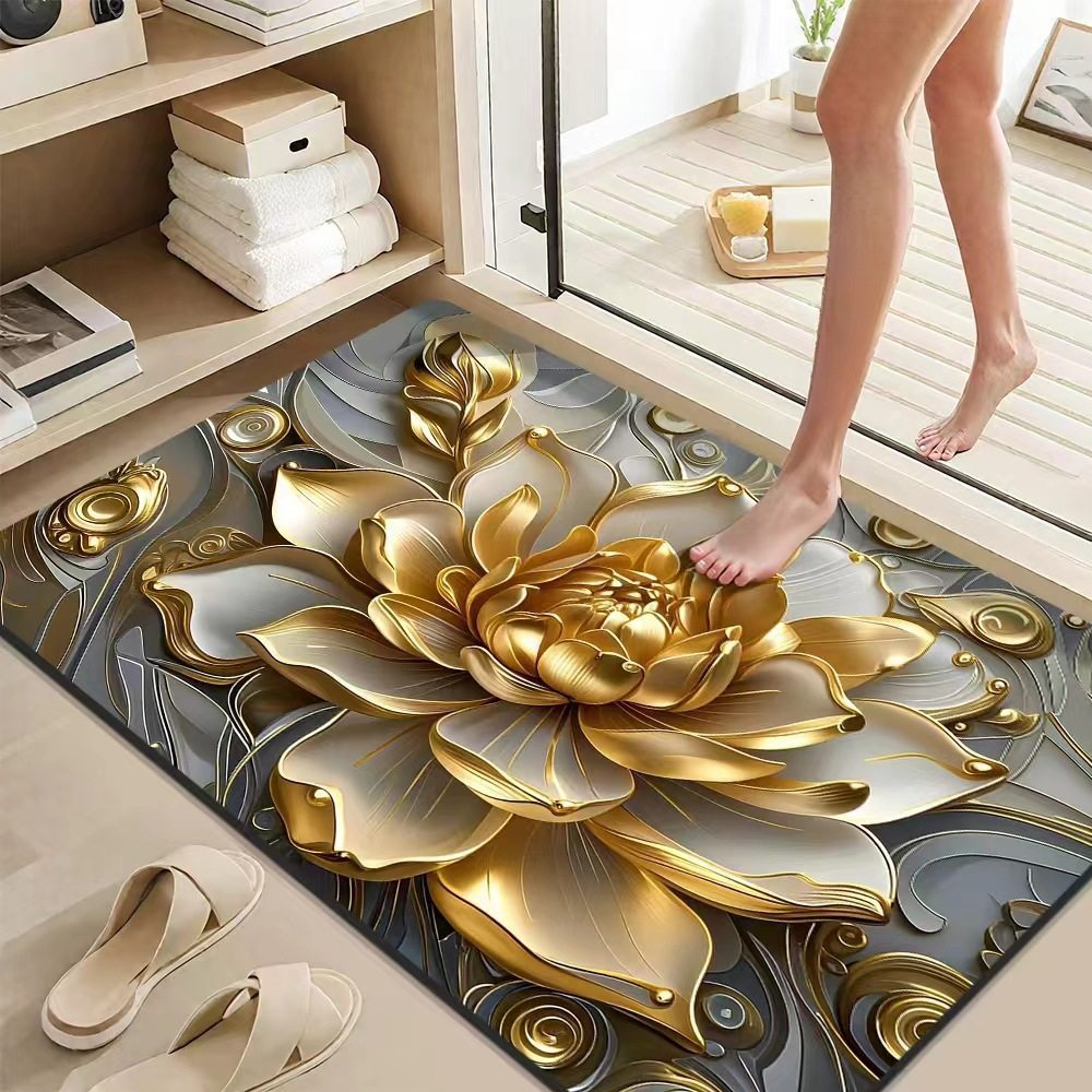 Elegant Lotus Flower Bath Mat Kalsten