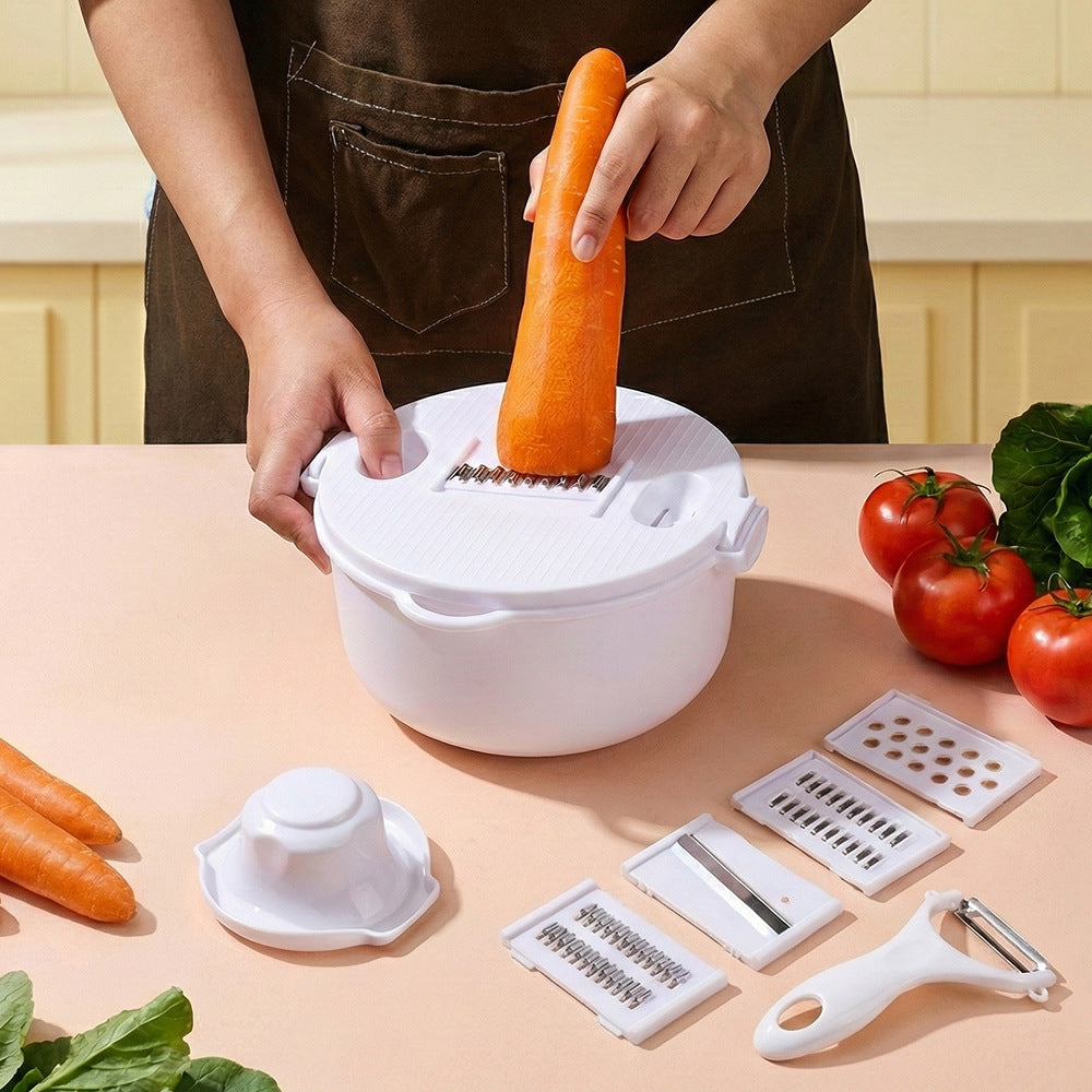Multifunctional vegetable slicer with integrated cutting attachments Kalsten