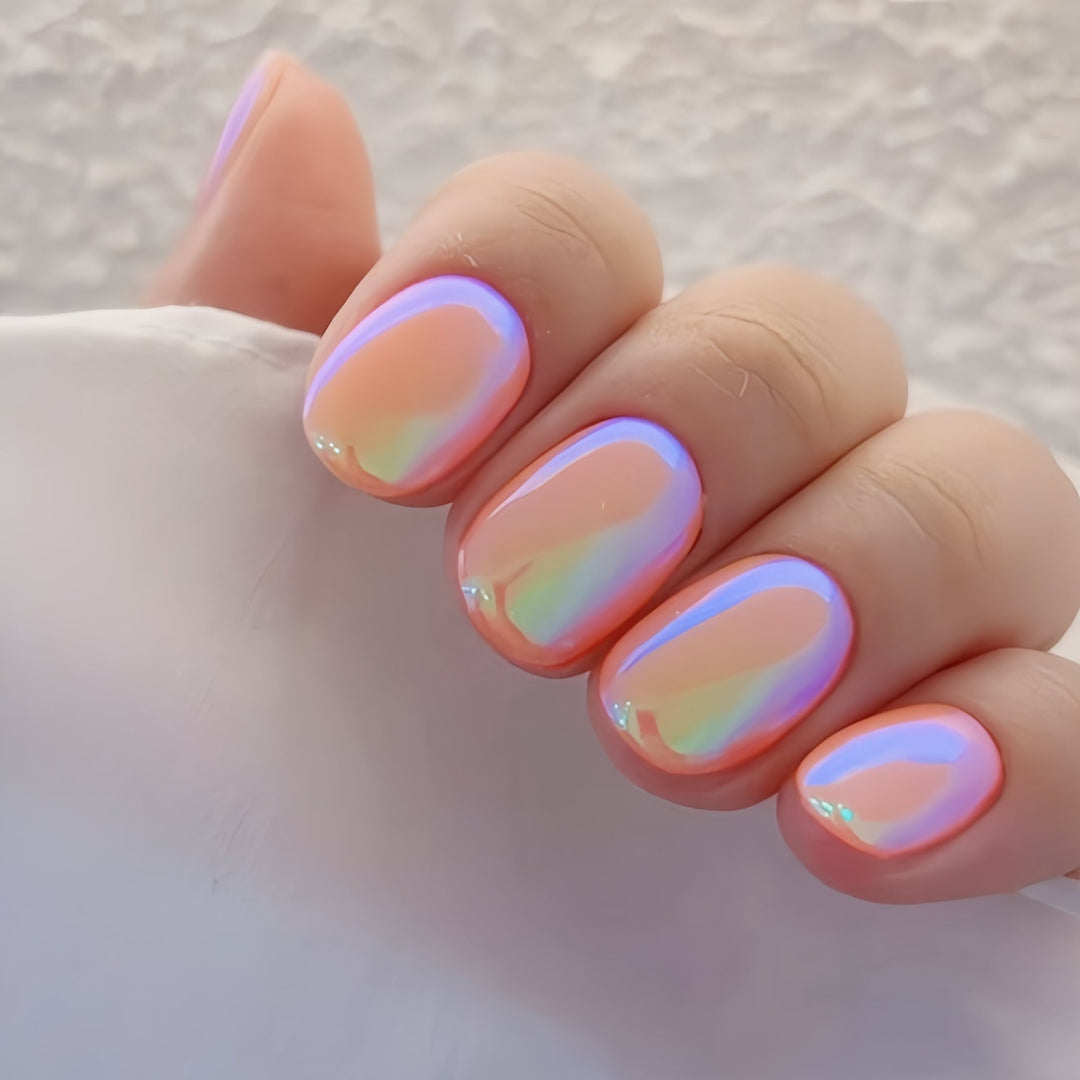 Iridescent Glossy Nail Tips Kalsten