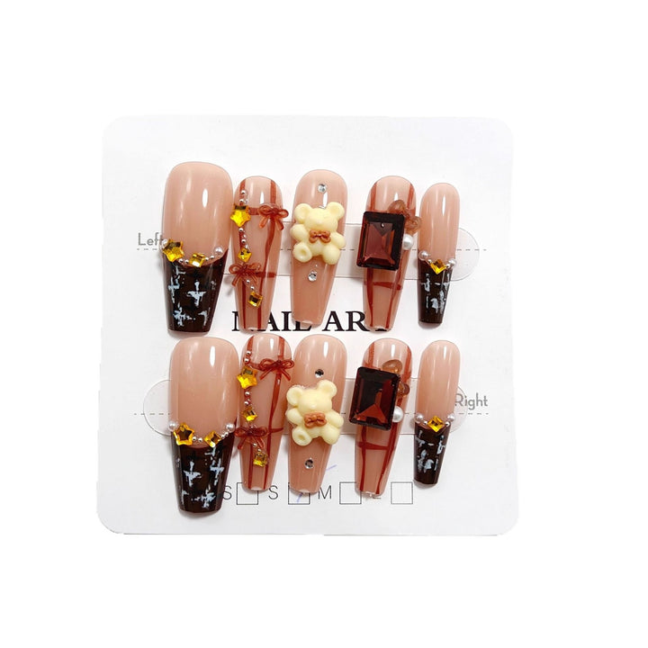 Artificial nails with decorative 3D embellishments Kalsten