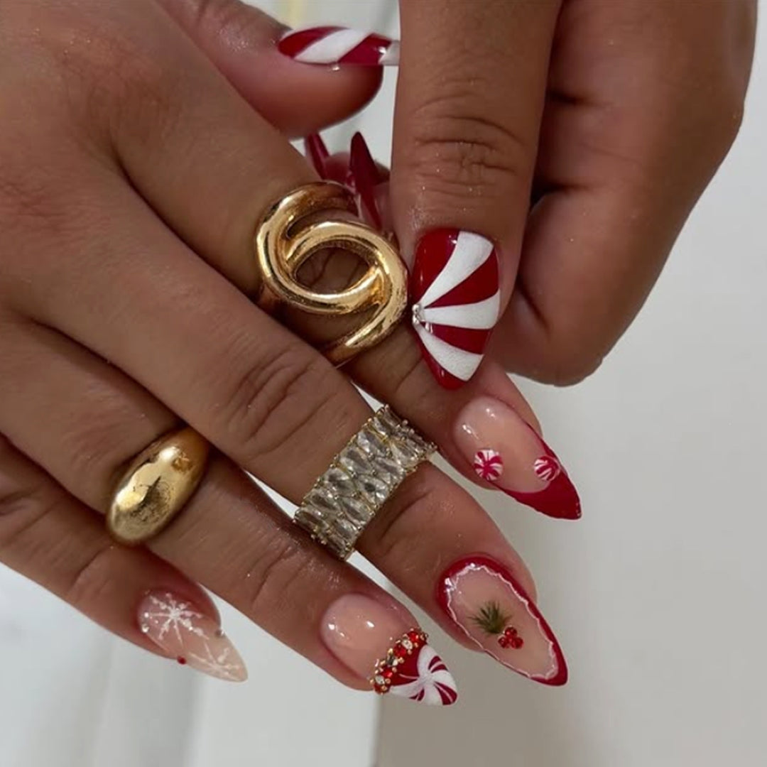 Festive artificial nails with Christmas motifs Kalsten