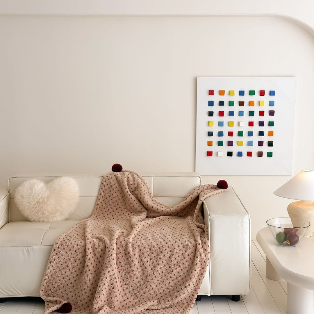 Extra soft Sherpa throw blanket with Scandinavian Norwegian pattern