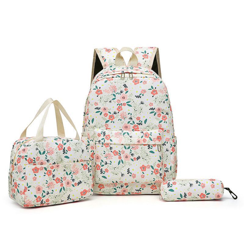 Backpack set with unique floral design and practical compartments Kalsten