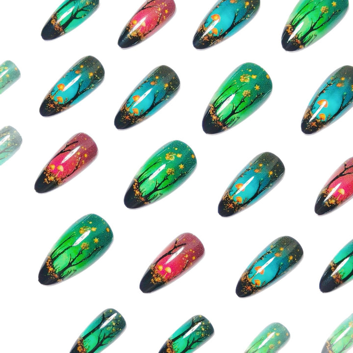 Creative Art Nails with Fascinating Forest and Mushroom Designs Kalsten