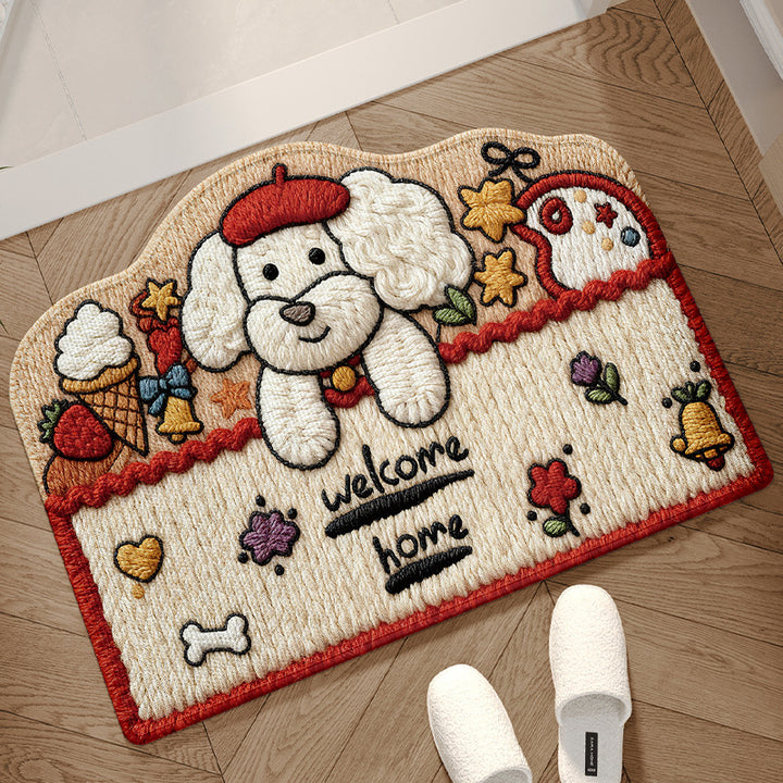 Playful Dog-Themed Welcome Mat Kalsten