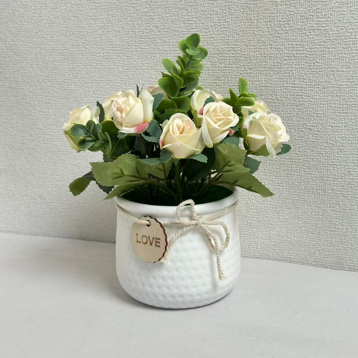 Lifelike Decorative Artificial Rose Plant Arrangement