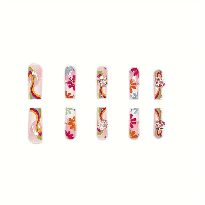 Vibrant Artistic Press-On Nail Set Kalsten