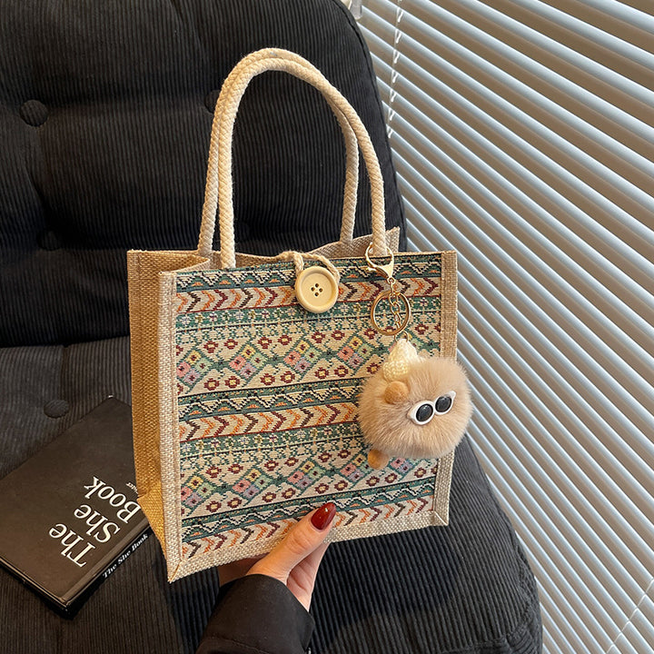 Bohemian-Inspired Texture Tote Bag